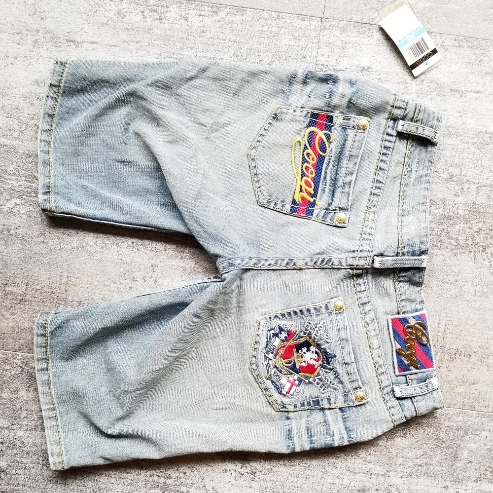 COOGI Jean Shorts Nautical Pockets Light Wash NWT